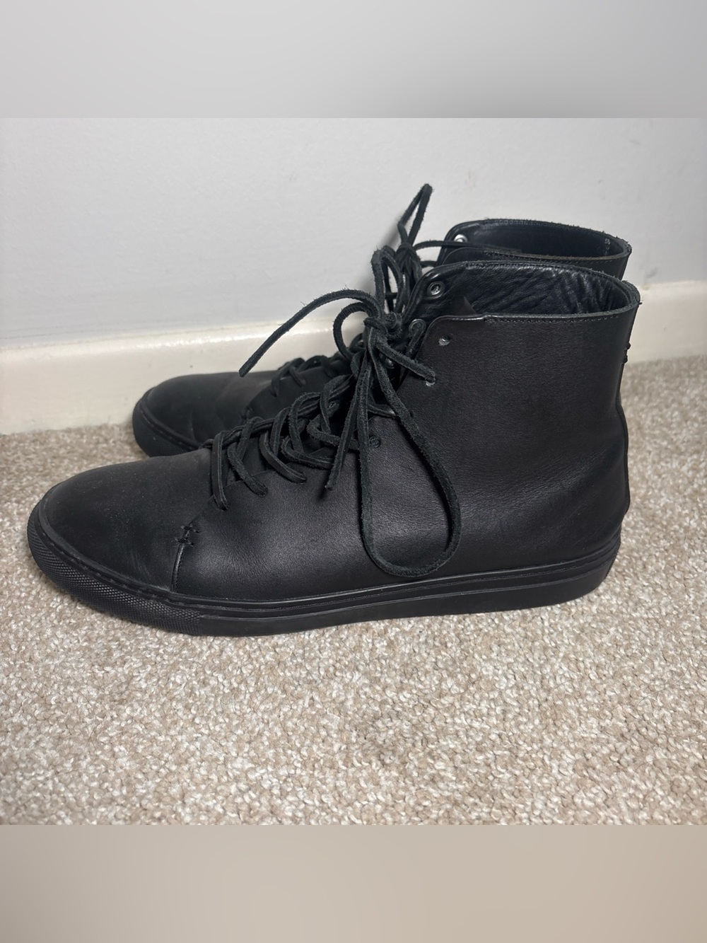 Thursday Everyday Men's Black Leather Lace Up Ankle Sneakers Boots Size 10